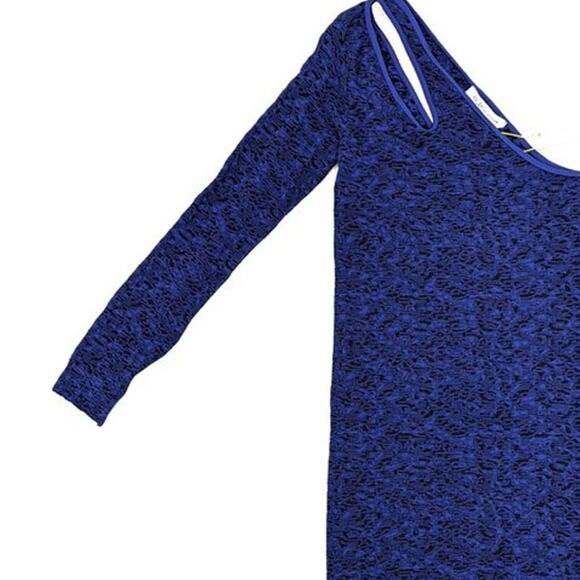 BCBGeneration Bodycon Mini Dress One Shoulder Cutout PeriBlue Size M/L NWT - Picture 5 of 10